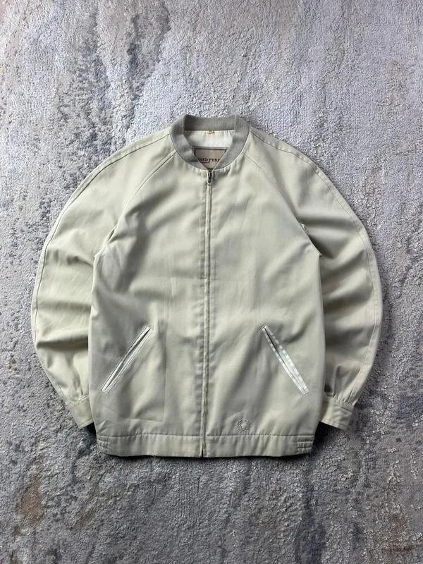 Vintage 90’s Fred Perry Harrington Bege Zip Jacket Size L